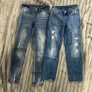 2 pairs girls size 8 Justice jeans